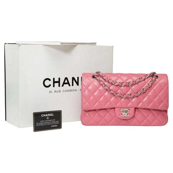 CHANEL Handbags - CHANEL Timeless double flap shoulder bag in Pink quilted lambskin leather, SHW